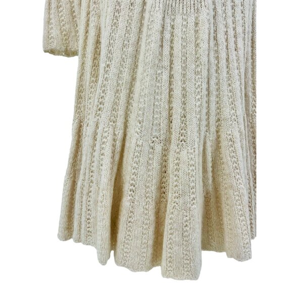 RARE VINTAGE Free People Ivory Long Knit Flowy Maxi Cardigan - Picture 10 of 13